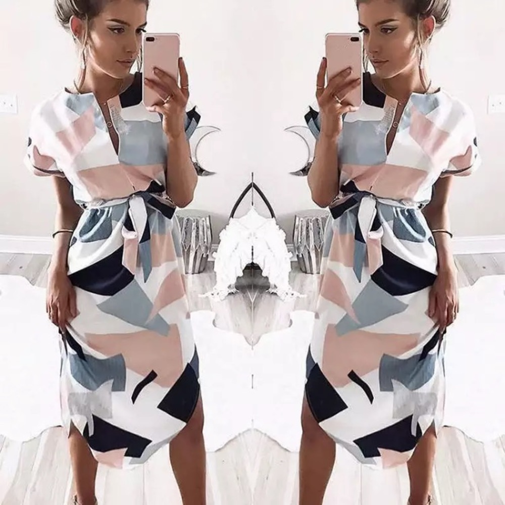 Geometric Print Dress